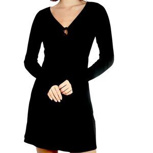 Volcom Urban Oasis Dress Ribbed Knit Black Jr. Size XL Long Sleeve Chic Sporty